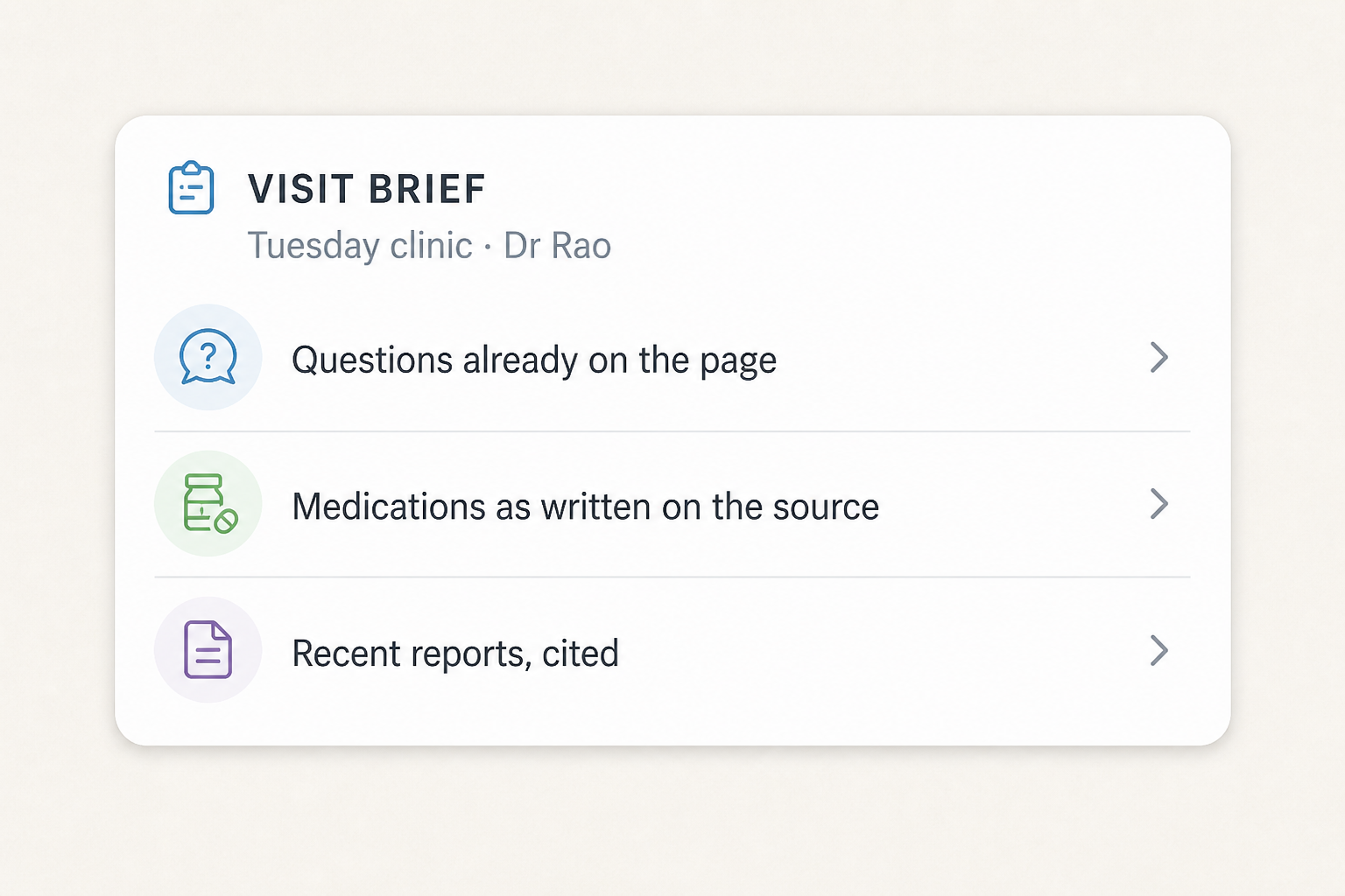 Placeholder of a visit brief